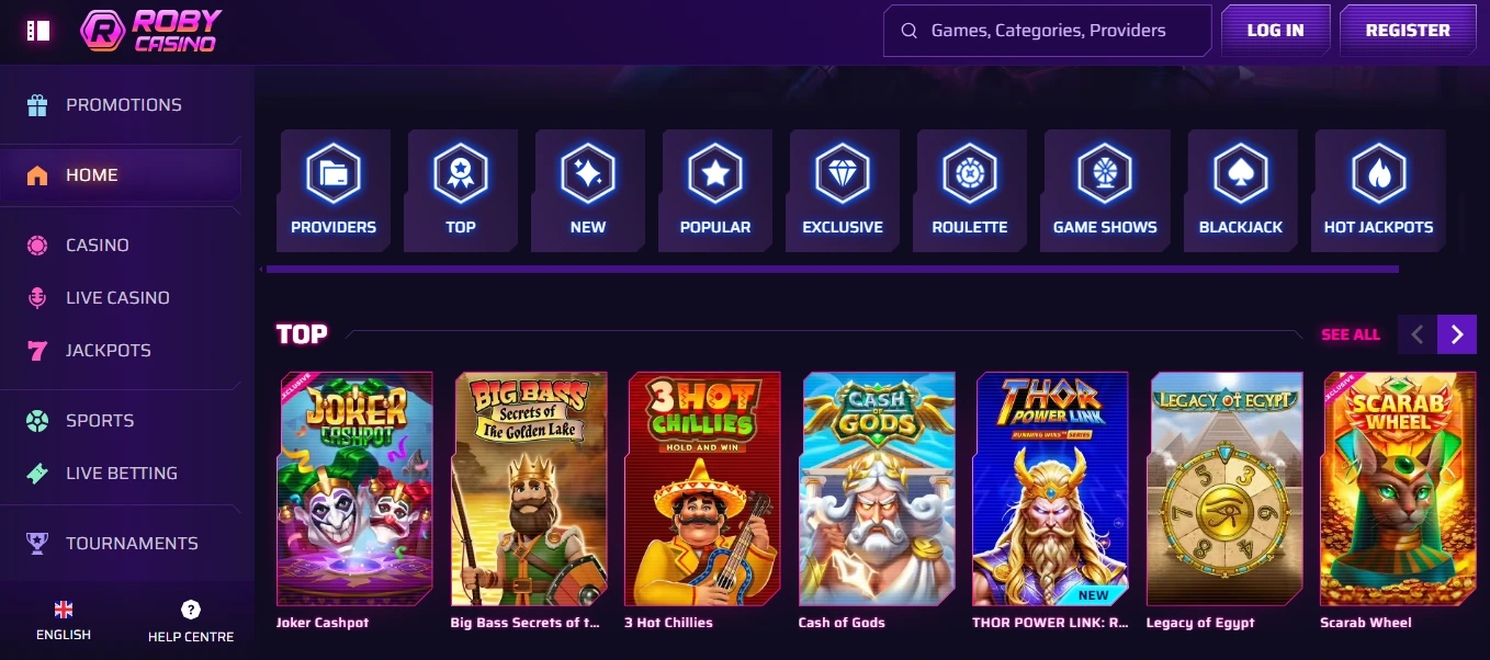 Roby Casino Games